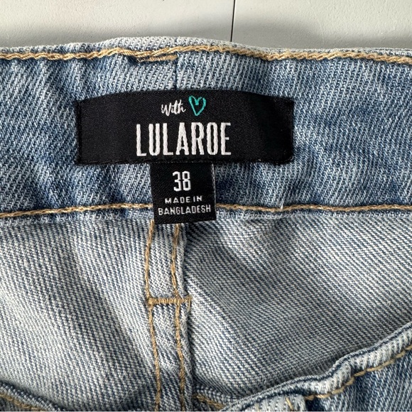 Lularoe Utility Cargo Pant Jeans Women's Size 38 Light Wash Denim Stretch - Picture 6 of 8